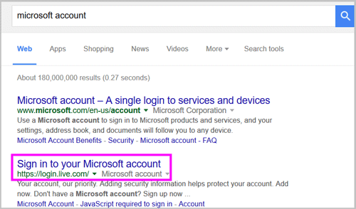 Microsoft Account Password